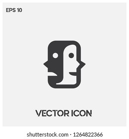 Opposite face icon vector illustration.Flat opposite vector logo.Premium quality.