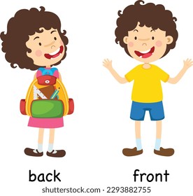 Opposite front and back vector illustration