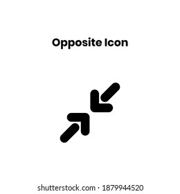 opposite glyph Icon. arrows vector illustration on white background