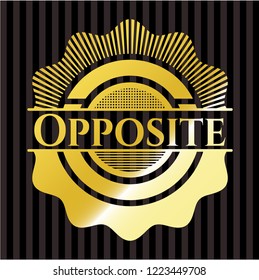 Opposite gold emblem