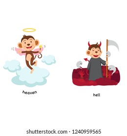 Opposite heaven and hell vector illustration