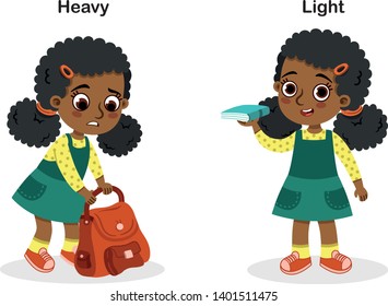 Opposite Heavy And Light Vector Illustration.