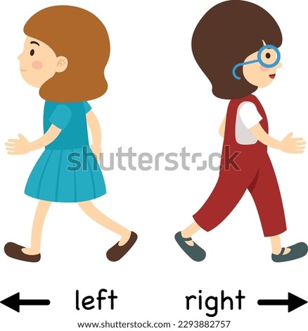 Opposite left and right vector illustration