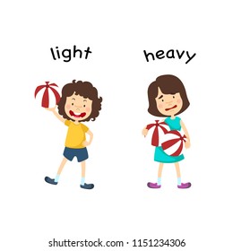 Opposite light and heavy vector illustration