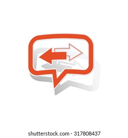 Opposite message sticker, orange chat bubble with image inside, on white background