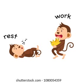 Opposite rest and work vector illustration