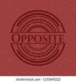 Opposite retro red emblem