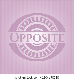 Opposite retro style pink emblem