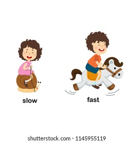 Opposite slow and fast vector illustration