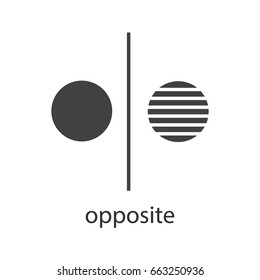 Opposite symbol glyph icon. Separation silhouette symbol. Opponents abstract metaphor. Division. Negative space. Vector isolated illustration