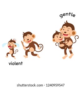 Opposite violent and gentle vector illustration