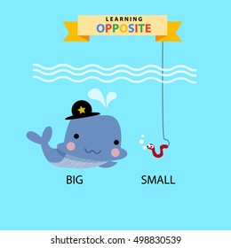 Opposite vocabulary: Small and Big,  illustration, vector
