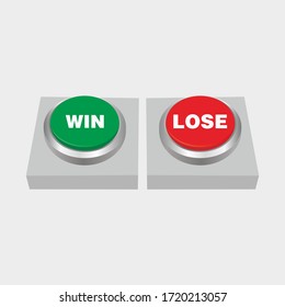 Opposite Win And Lose Button Vector Illustration, Launch Button Icon Template Design