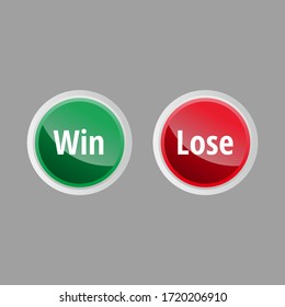 Opposite Win And Lose Glossy Button Vector Illustration, Glossy Icon Template Design