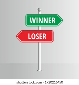 Opposite Winner Or Loser Arrow Vector Illustration, Directionl Road Signs Template Vector