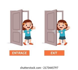 opposite word about close and open the door