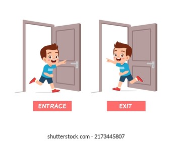 opposite word about close and open the door