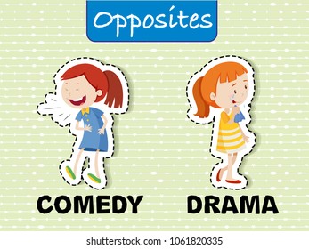 Opposite Word on Green Background illustration