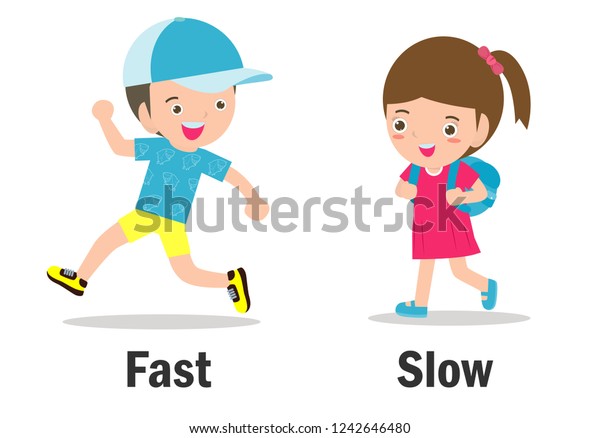 opposite-words-fast-slow-vector-illustration