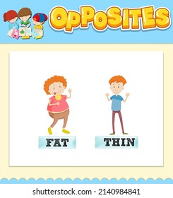 Opposite Words Fat Thin Illustration Stock Vector (Royalty Free ...