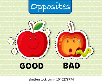 Opposite Adjectives Good Bad Illustration Stock Vector (Royalty Free ...