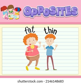 Opposite words with pictures for kids illustration