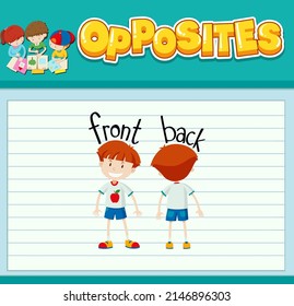 Opposite words with pictures for kids illustration