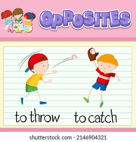 Opposite words with pictures for kids illustration