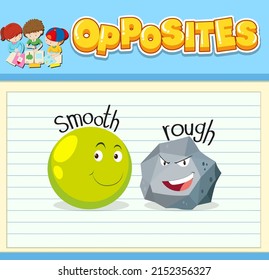 Opposite words with pictures for kids illustration