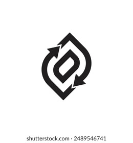 flechas de intercambio opuestos diseño geométrico logo Vector 