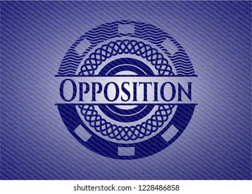 Opposition badge with jean texture