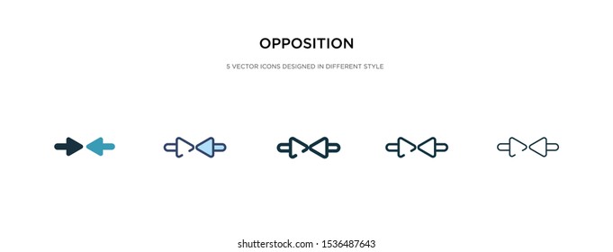 opposition icon in different style vector illustration. two colored and black opposition vector icons designed in filled, outline, line and stroke style can be used for web, mobile, ui