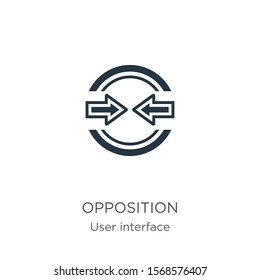 Opposition icon vector. Trendy flat opposition icon from user interface collection isolated on white background. Vector illustration can be used for web and mobile graphic design, logo, eps10