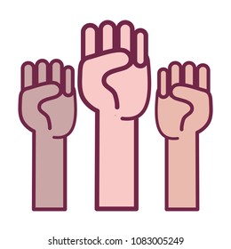 opposition people hands up protest