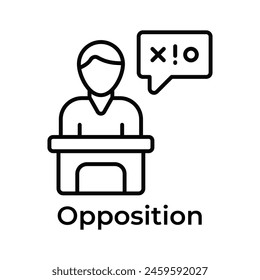 Oppositionelles Vektorgrafik-Design, einmalige und trendige Ikone