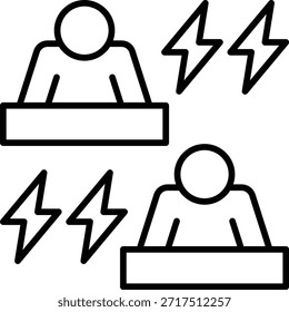 Icono de Vector de la oposición. Se puede utilizar para aplicaciones de impresión, móviles y de Web.