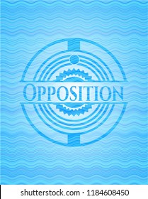 Opposition water wave representation emblem.