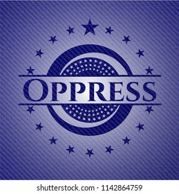 Oppress emblem with denim texture