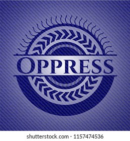 Oppress emblem with denim texture