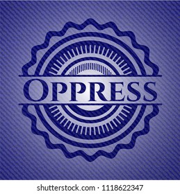 Oppress emblem with jean texture