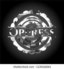 Oppress on grey camo pattern