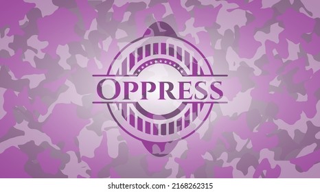 Oppress pink and purple on camouflage pattern. Vector Illustration. Detailed. 