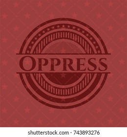 Oppress retro red emblem