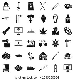 Oppression icons set. Simple set of 36 oppression vector icons for web isolated on white background