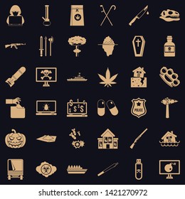 Oppression icons set. Simple set of 36 oppression vector icons for web for any design