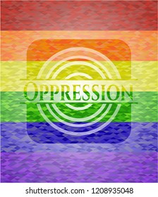 Oppression lgbt colors emblem 