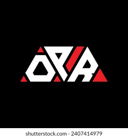 OPR triangle letter logo design with triangle shape. OPR triangle logo design monogram. OPR triangle vector logo template with red color. OPR triangular logo Simple, Elegant, and Luxurious design.