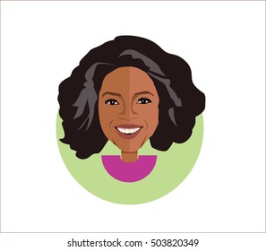 Oprah Winfrey.vector Illustration Flat Design