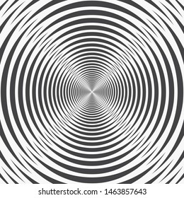 Opt Art Background. Concentric Arcs Like Ripples of Water or Strips of Gramophone Record etc. Monochrome Vector Illustration