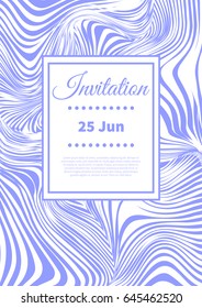 Opt art. Hipster blue vector card, banner, flyer.